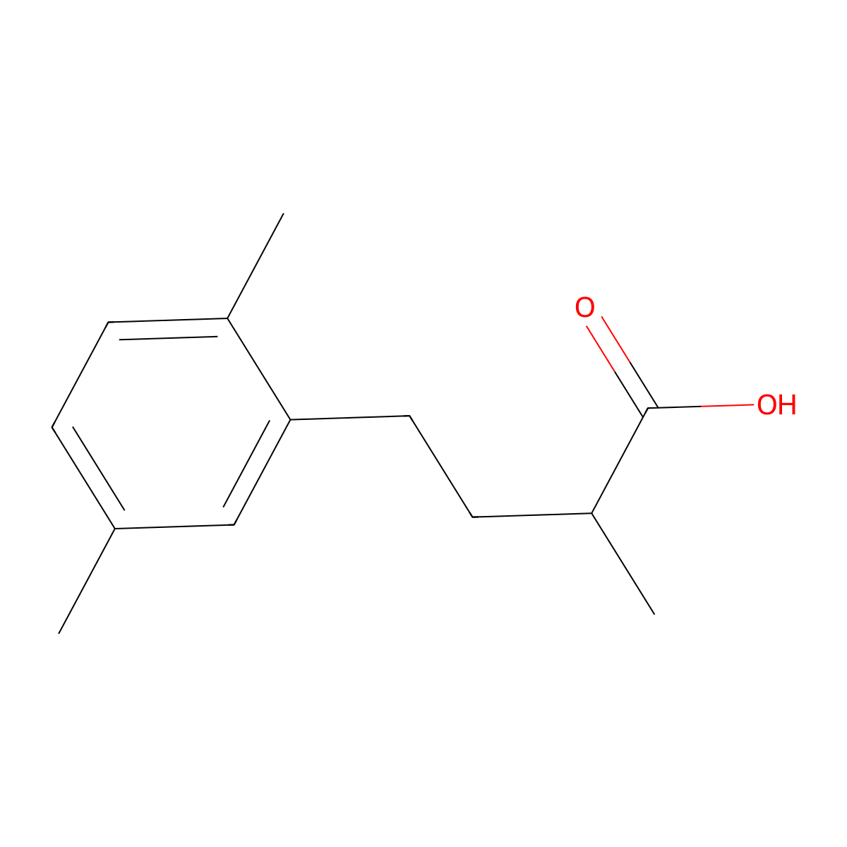 4-(2,5-Dimethylphenyl)-2-methylbutanoic acid molecular structure, CAS 30316-14-4