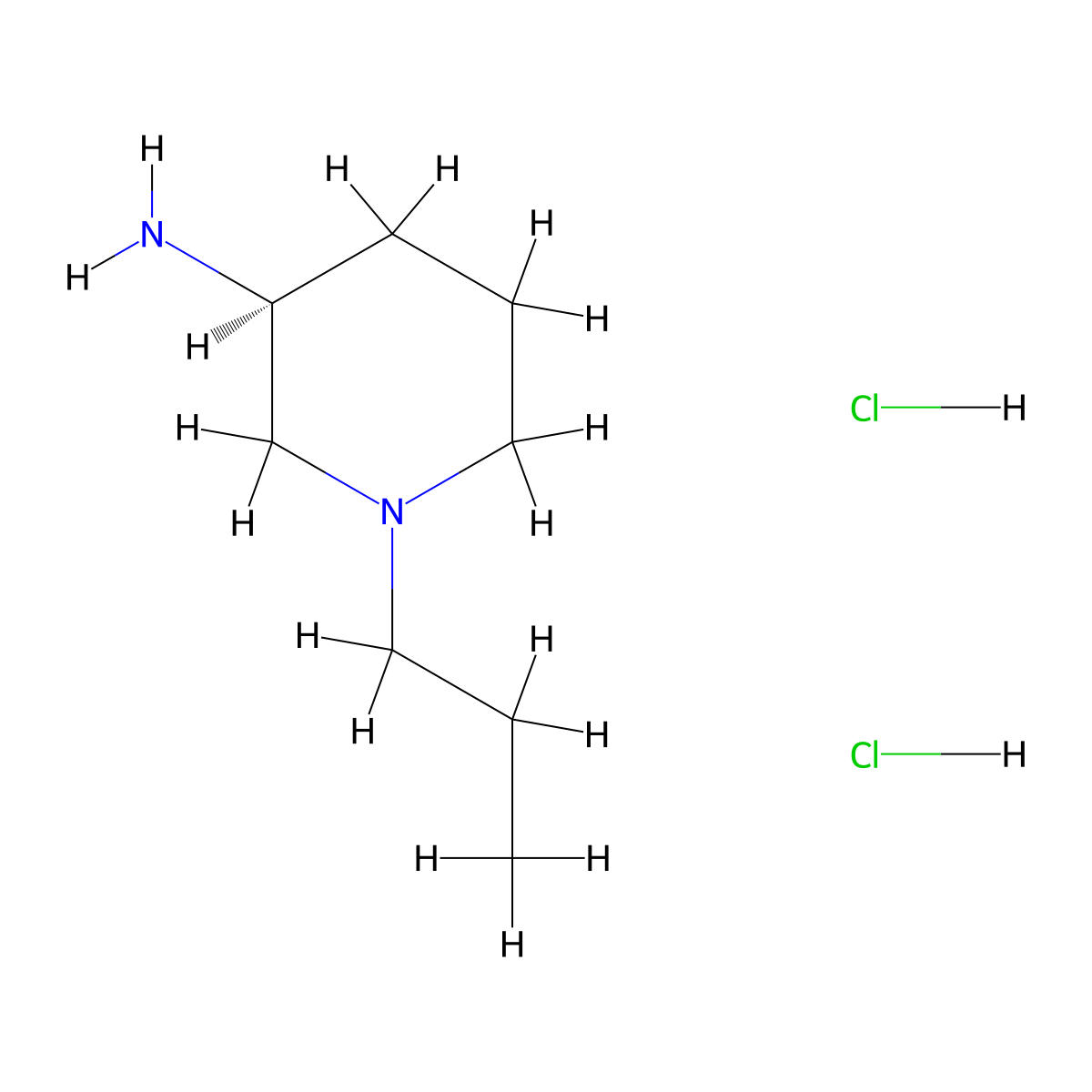(3S)-1-Propylpiperidin-3-amine dihydrochloride molecular structure, CAS 3031646-50-8