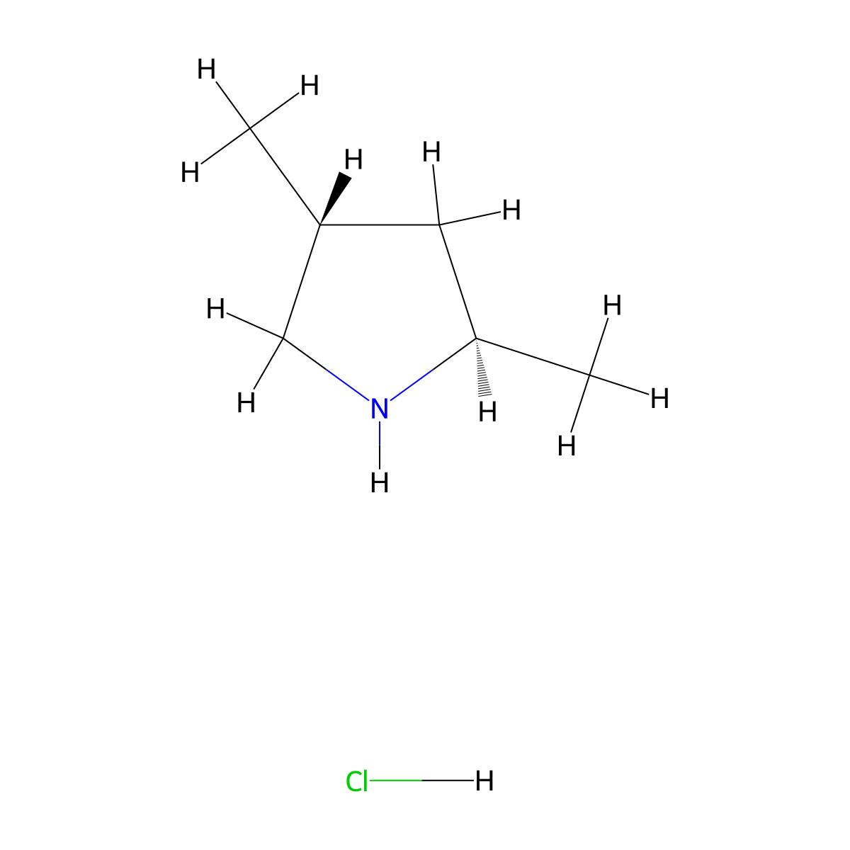 (2R,4R)-2,4-Dimethylpyrrolidine hydrochloride molecular structure, CAS 3031646-77-9