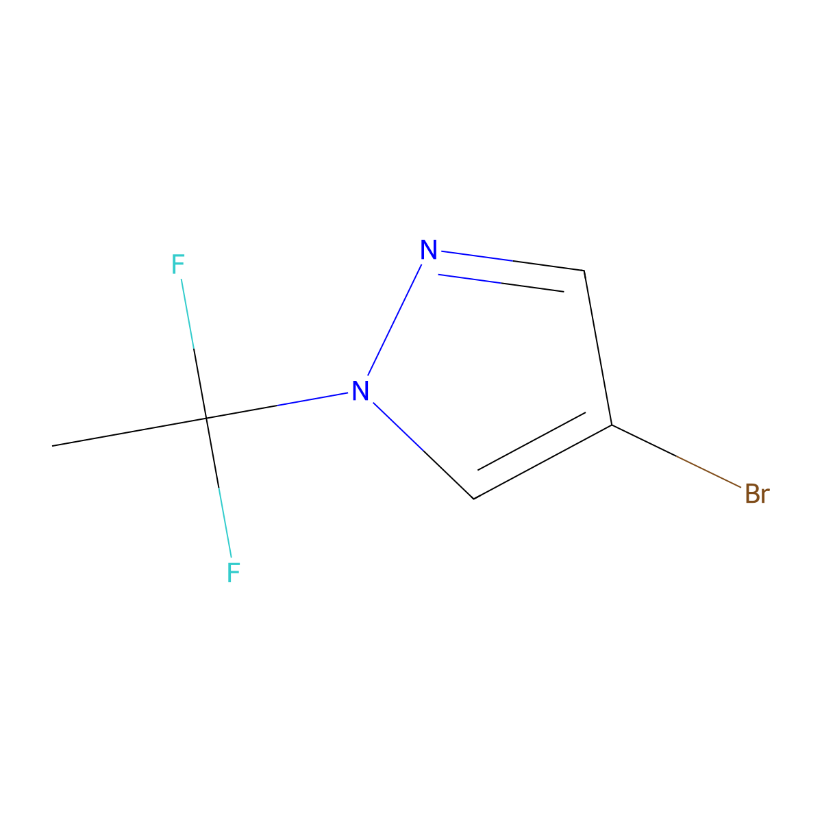 4-bromo-1-(1,1-difluoroethyl)-1H-pyrazole molecular structure, CAS 3031710-87-6