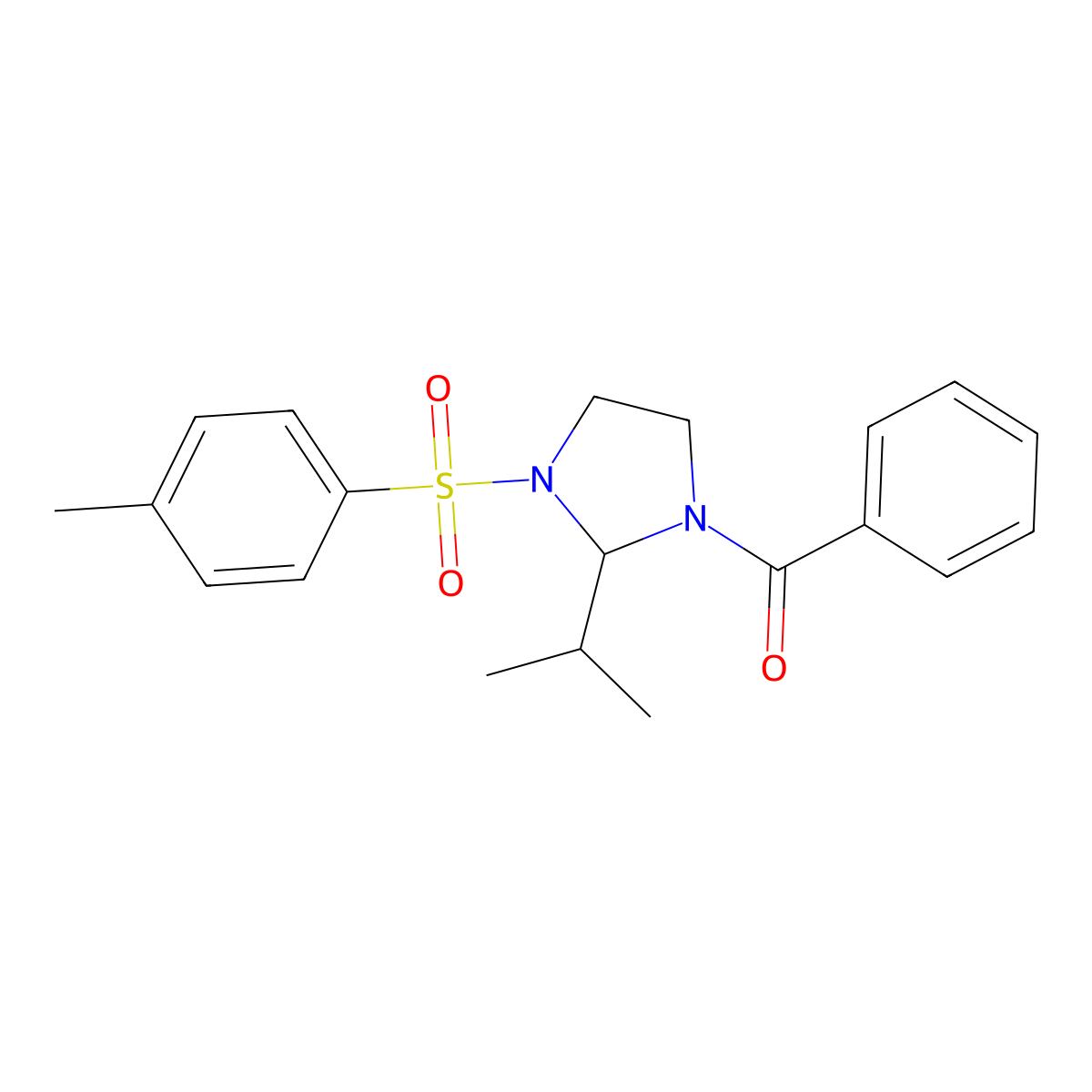 1-Benzoyl-2-isopropyl-3-[(4-methylphenyl)sulfonyl]imidazolidine molecular structure, CAS 303172-62-5