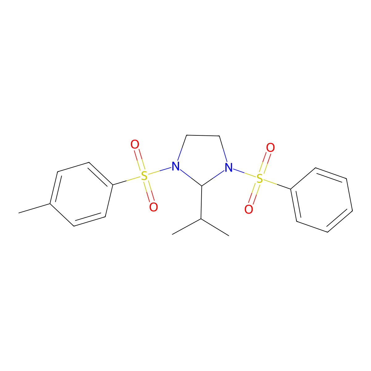 1-(Benzenesulfonyl)-3-(4-methylphenyl)sulfonyl-2-propan-2-ylimidazolidine molecular structure, CAS 303172-67-0
