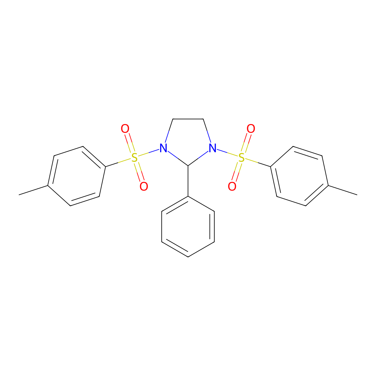 1,3-Bis-(4-methylphenyl)sulfonyl-2-phenylimidazolidine molecular structure, CAS 303172-75-0