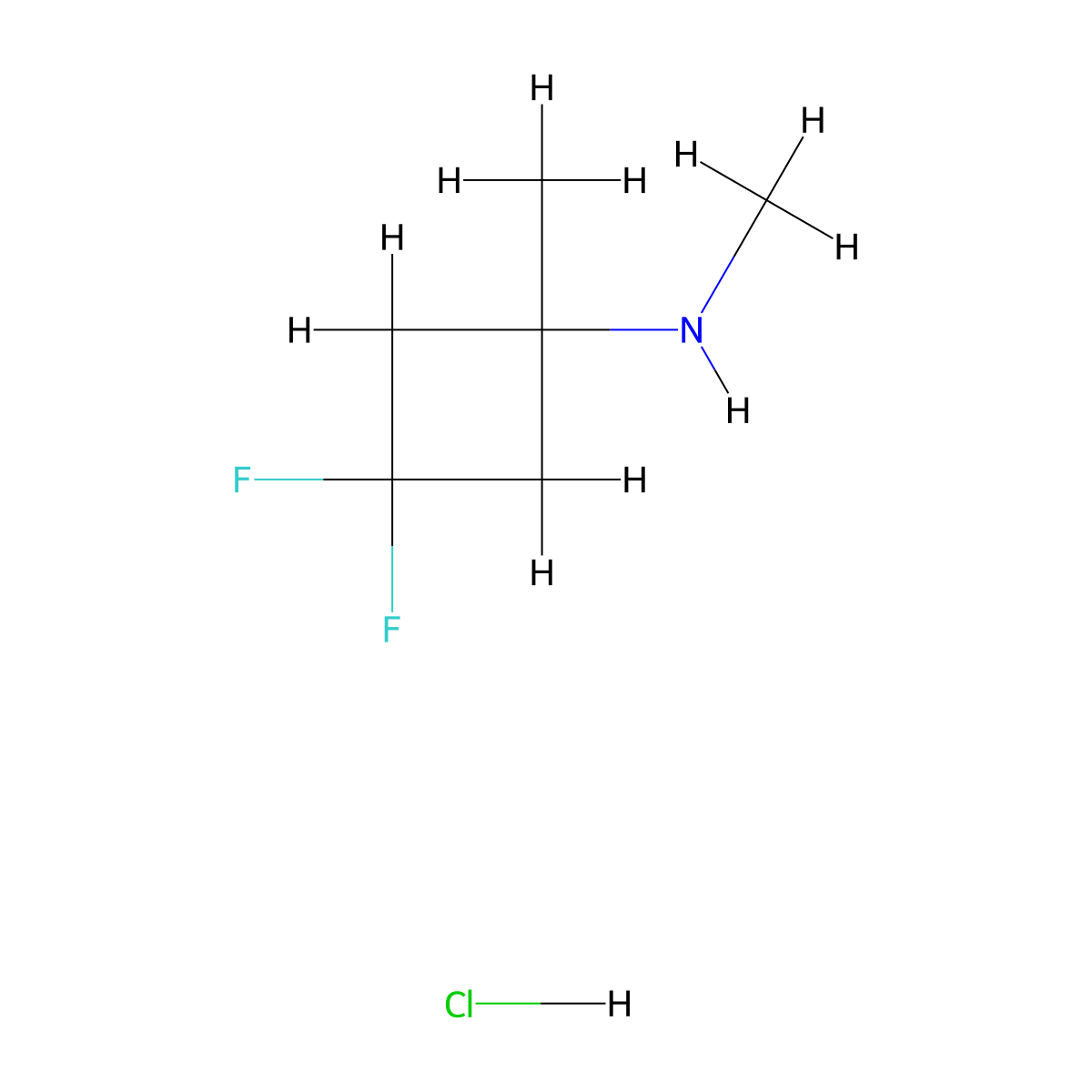 3,3-Difluoro-N,1-dimethyl-cyclobutanamine hydrochloride molecular structure, CAS 3031722-08-1