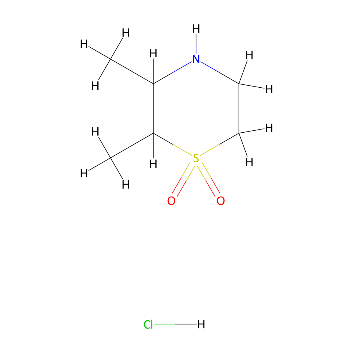 2,3-Dimethyl-1,4-thiazinane 1,1-dioxide hydrochloride molecular structure, CAS 3031722-62-7