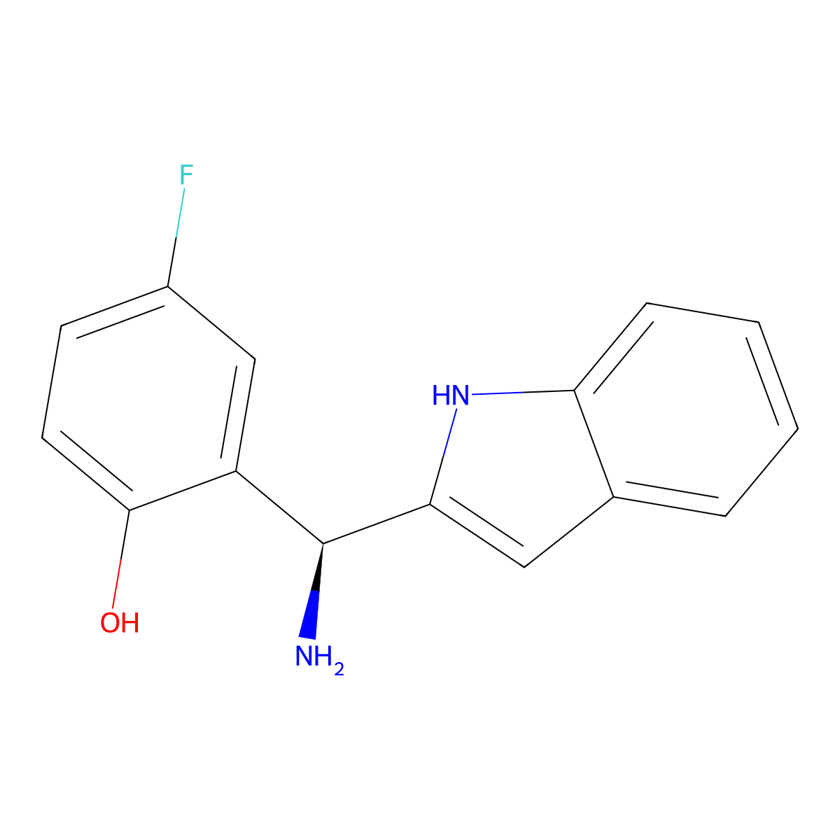 (S)-2-[Amino(2-indolyl)methyl]-4-fluorophenol molecular structure, CAS 3031763-96-6