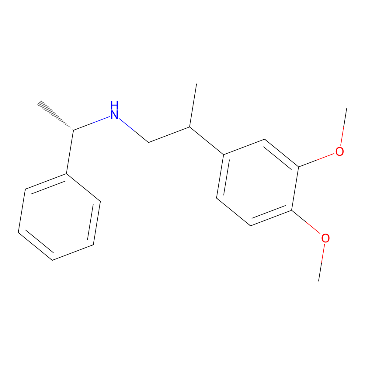 2-(3,4-Dimethoxyphenyl)-N-[(S)-1-phenylethyl]-1-propanamine molecular structure, CAS 3031765-44-0