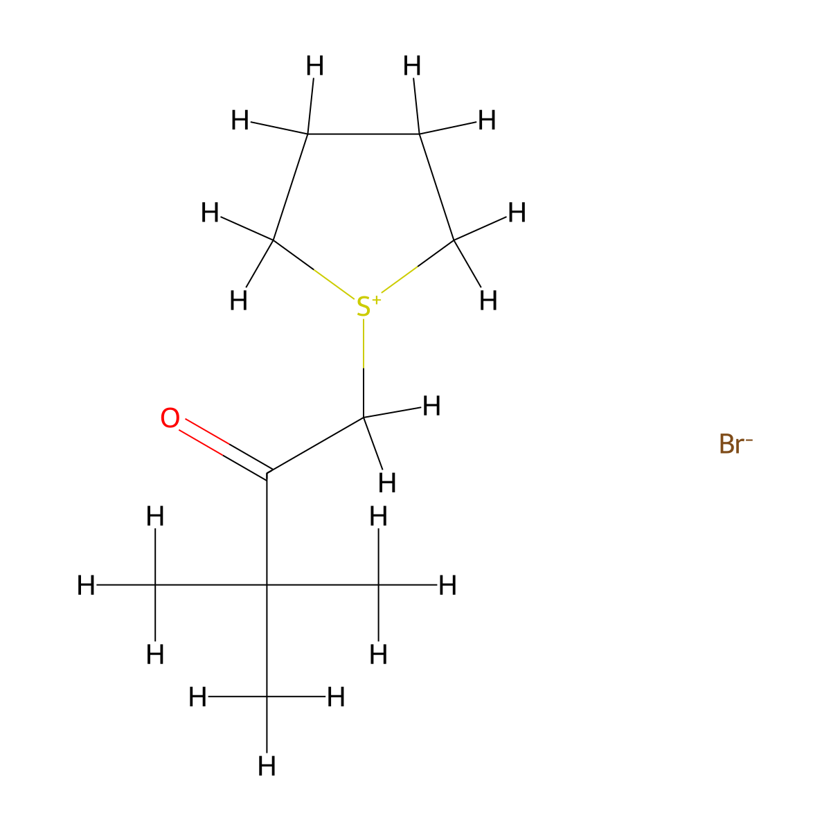 1-(3,3-Dimethyl-2-oxobutyl)thiolan-1-ium bromide molecular structure, CAS 303177-16-4