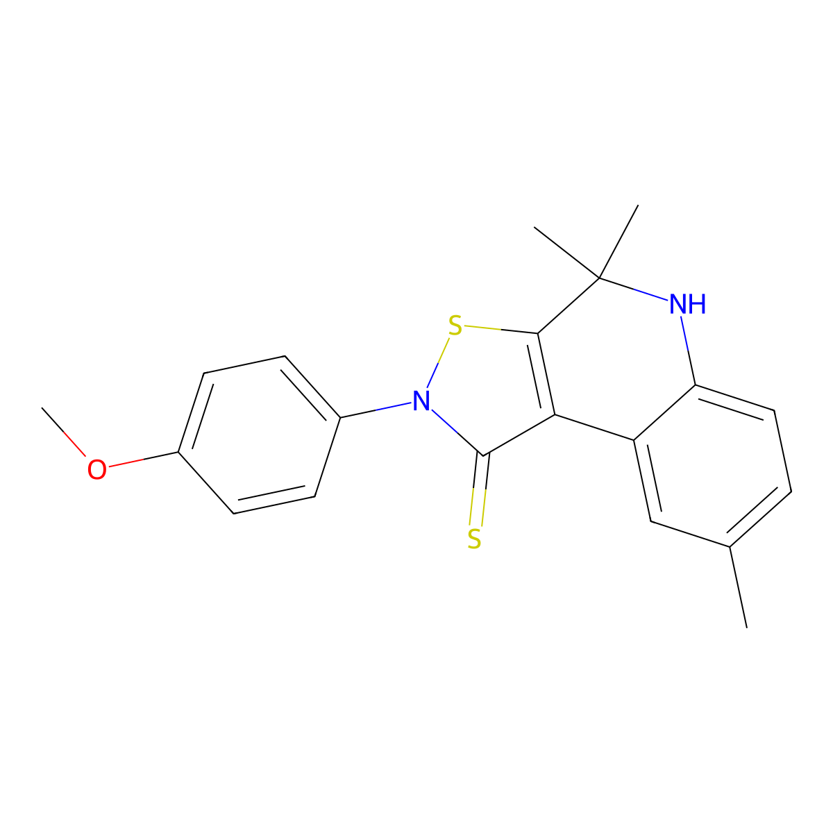 2-(4-methoxyphenyl)-4,4,8-trimethyl-5H-[1,2]thiazolo[5,4-c]quinoline-1-thione molecular structure, CAS 303177-20-0