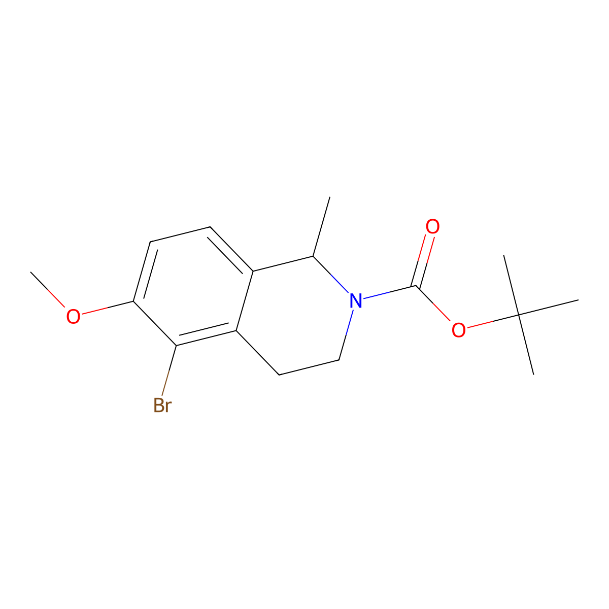 5-Bromo-2-Boc-6-methoxy-1-methyl-1,2,3,4-tetrahydroisoquinoline molecular structure, CAS 3031785-35-7