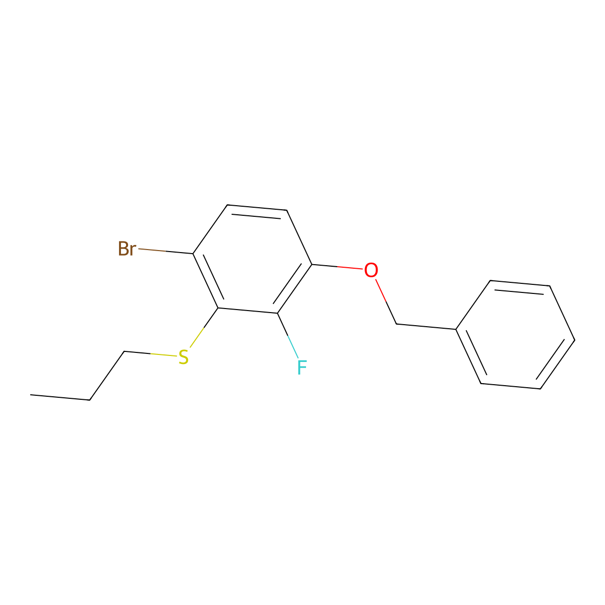 (3-(Benzyloxy)-6-bromo-2-fluorophenyl)(propyl)sulfane molecular structure, CAS 3031787-51-3