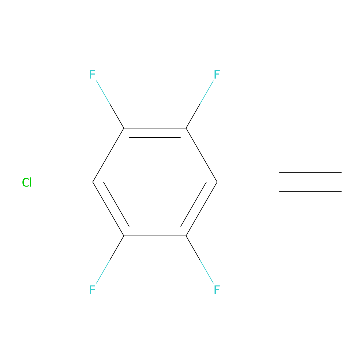 1-Chloro-4-ethynyl-2,3,5,6-tetrafluorobenzene molecular structure, CAS 3031787-79-5