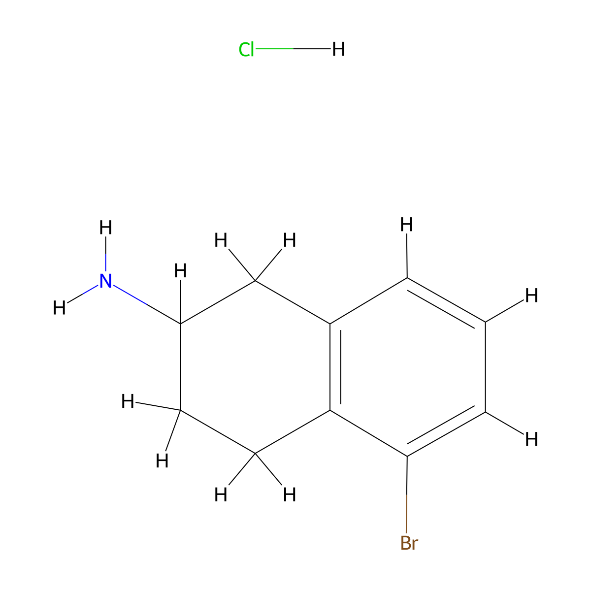 5-Bromo-1,2,3,4-tetrahydronaphthalen-2-amine hydrochloride molecular structure, CAS 3031788-35-6