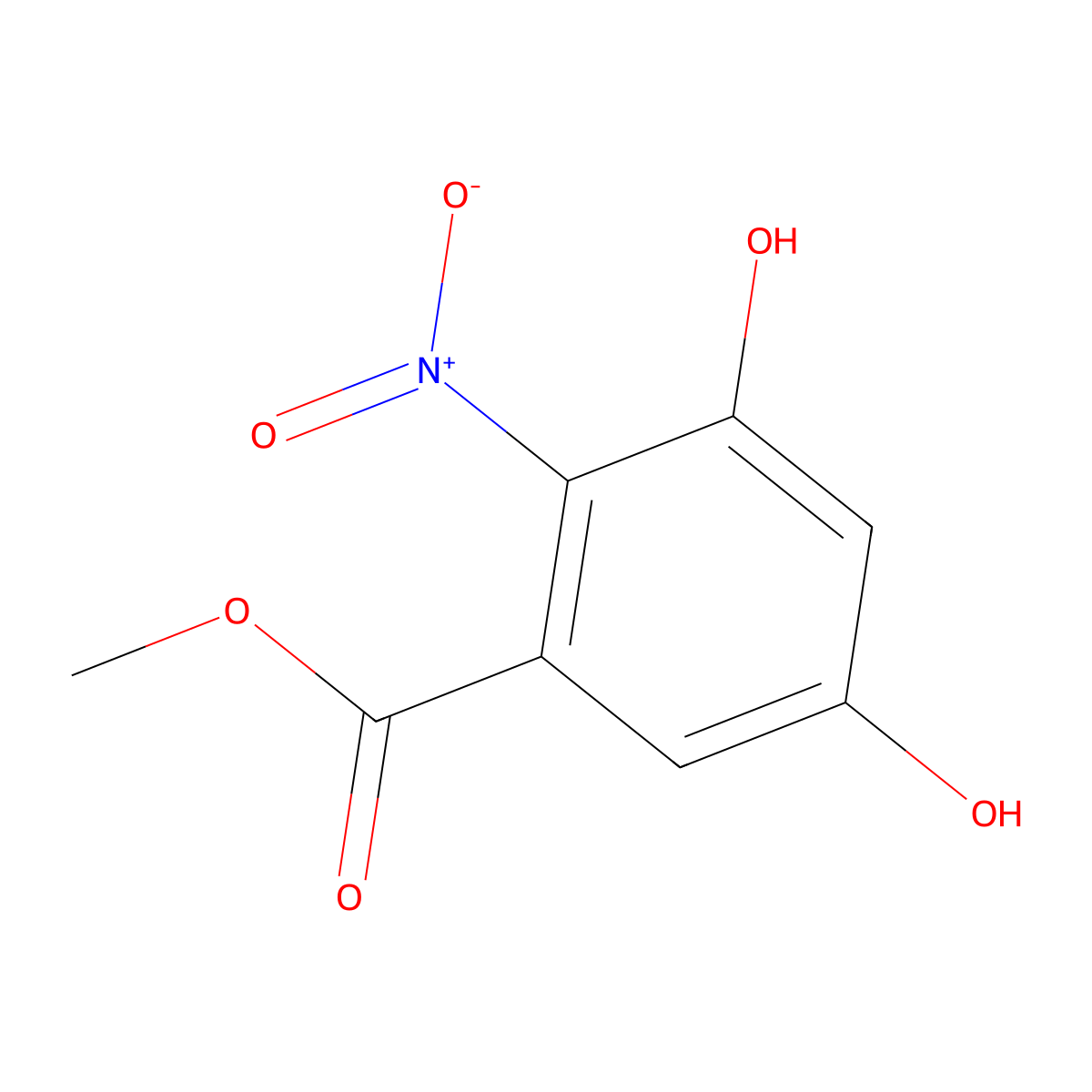 Methyl 3,5-dihydroxy-2-nitrobenzoate molecular structure, CAS 3031788-38-9