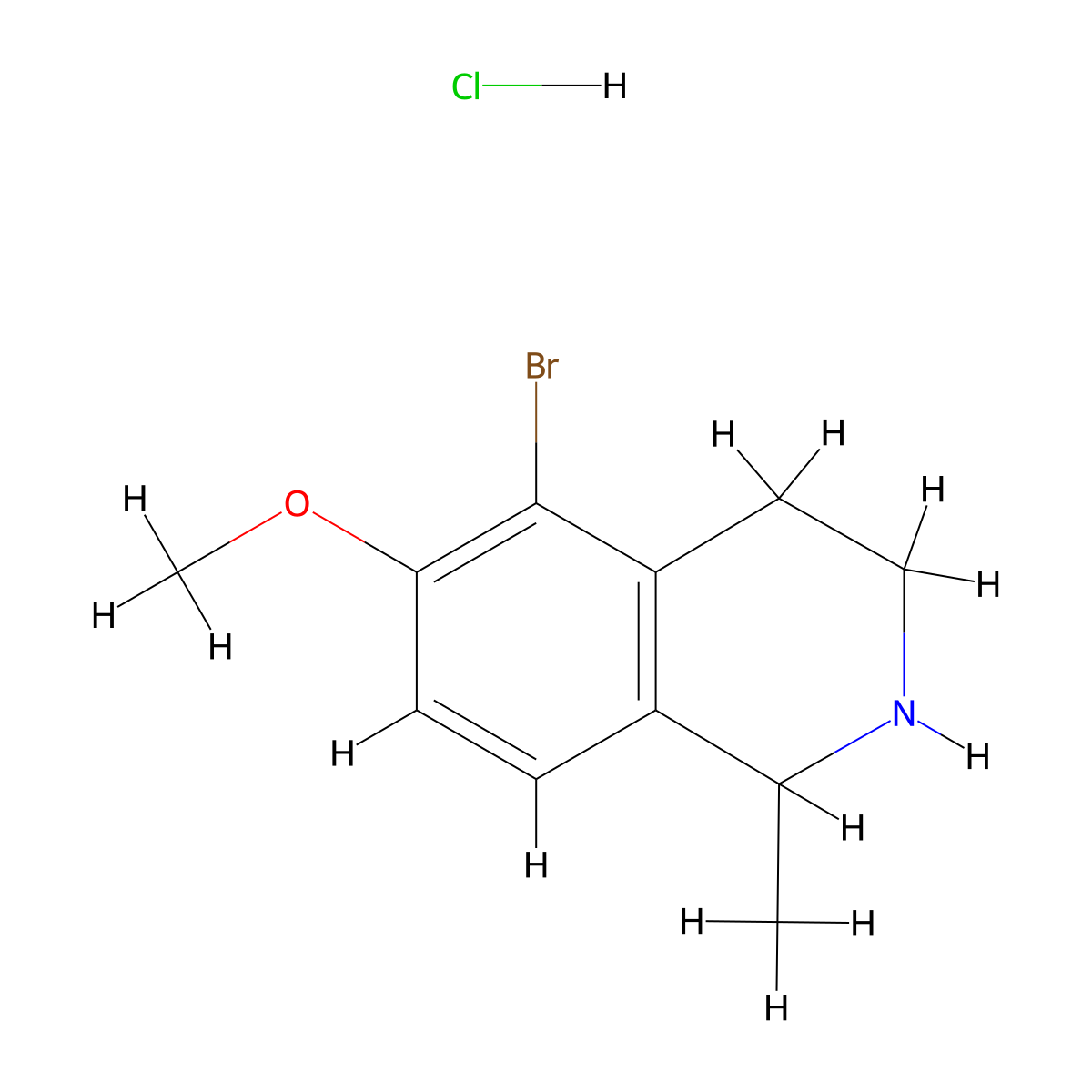 5-Bromo-6-methoxy-1-methyl-1,2,3,4-tetrahydroisoquinoline Hydrochloride molecular structure, CAS 3031788-42-5