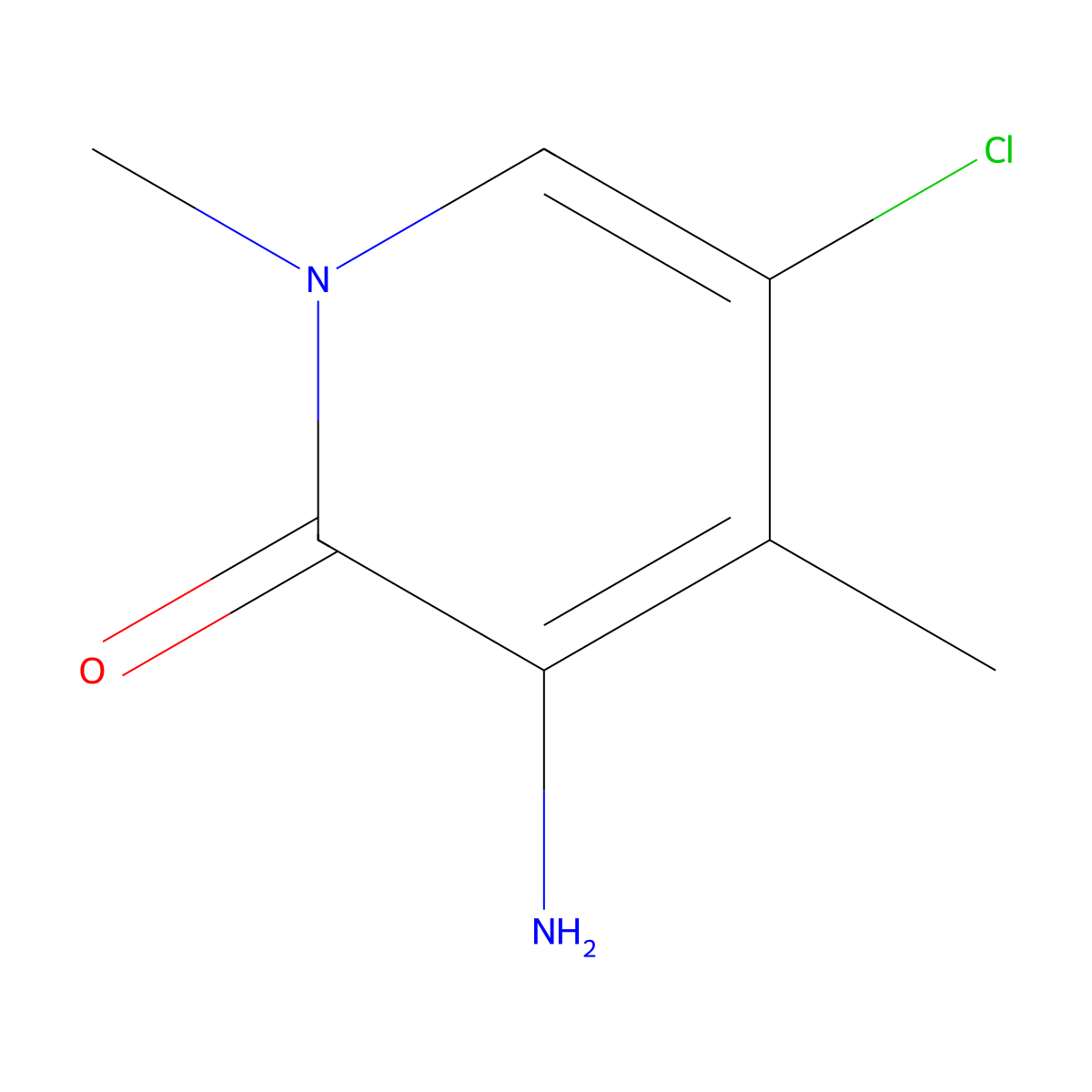 3-Amino-5-chloro-1,4-dimethylpyridin-2(1H)-one molecular structure, CAS 3031788-43-6
