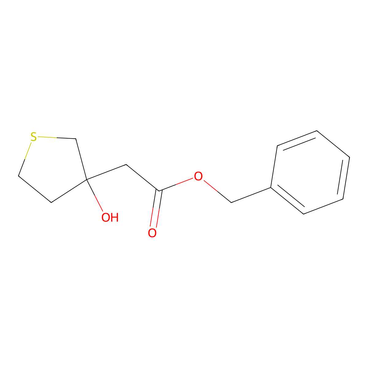 Benzyl 2-(3-hydroxytetrahydrothiophen-3-yl)acetate molecular structure, CAS 3031788-59-4