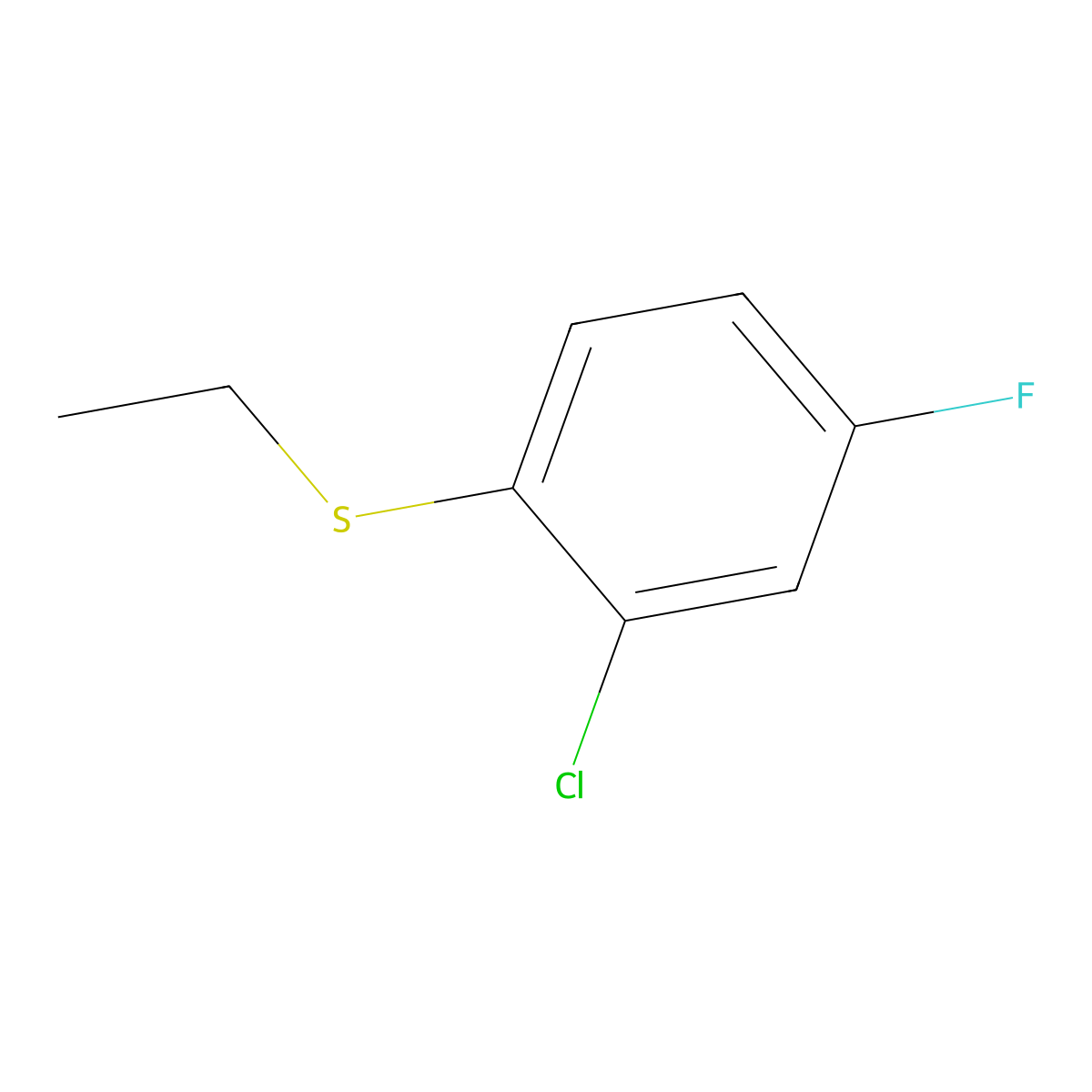 (2-Chloro-4-fluorophenyl)(ethyl)sulfane molecular structure, CAS 3031789-05-3