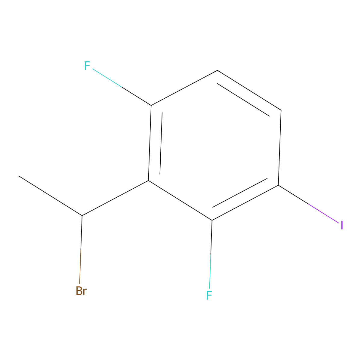 2-(1-Bromoethyl)-1,3-difluoro-4-iodobenZene molecular structure, CAS 3031789-07-5