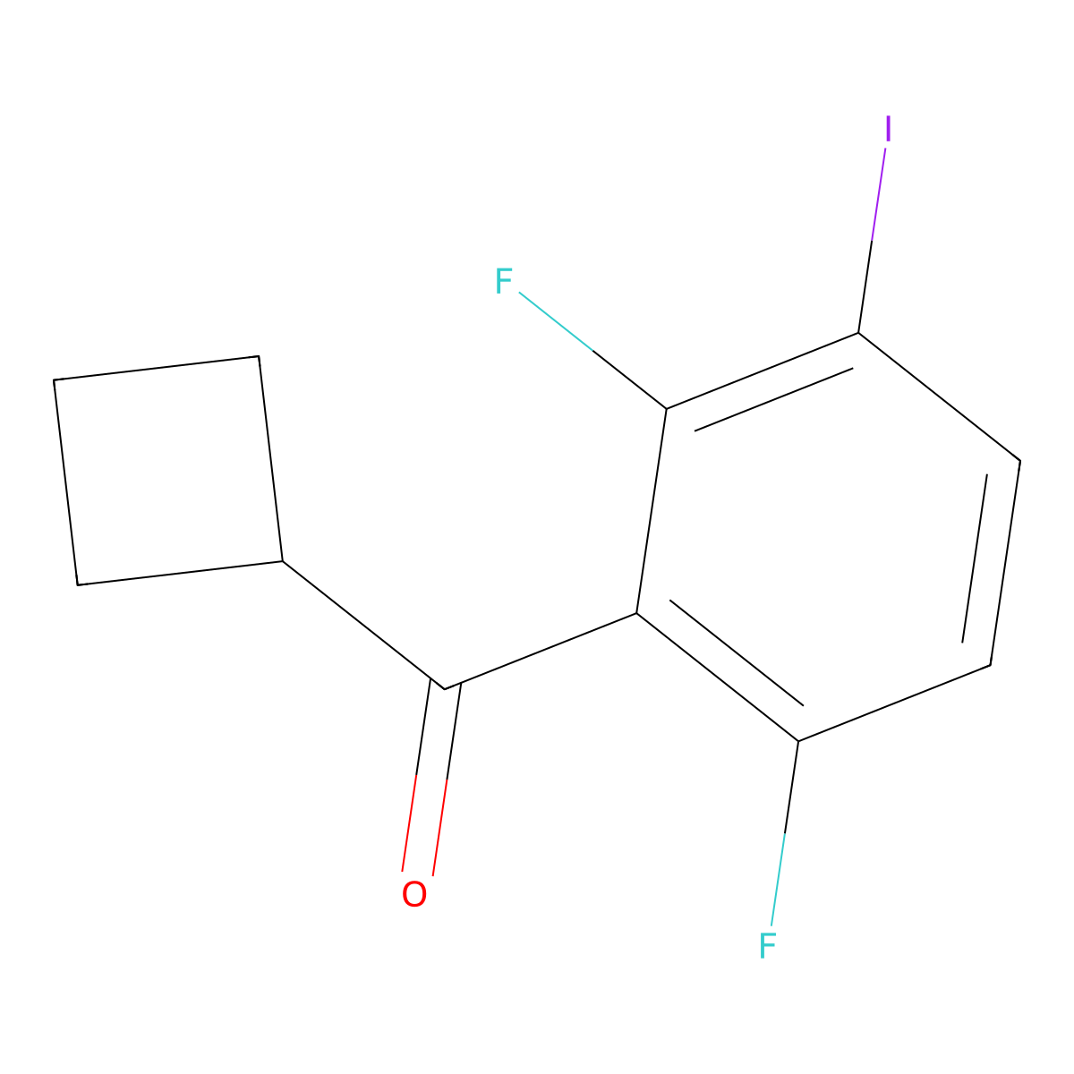 Cyclobutyl(2,6-difluoro-3-iodophenyl)methanone molecular structure, CAS 3031789-14-4