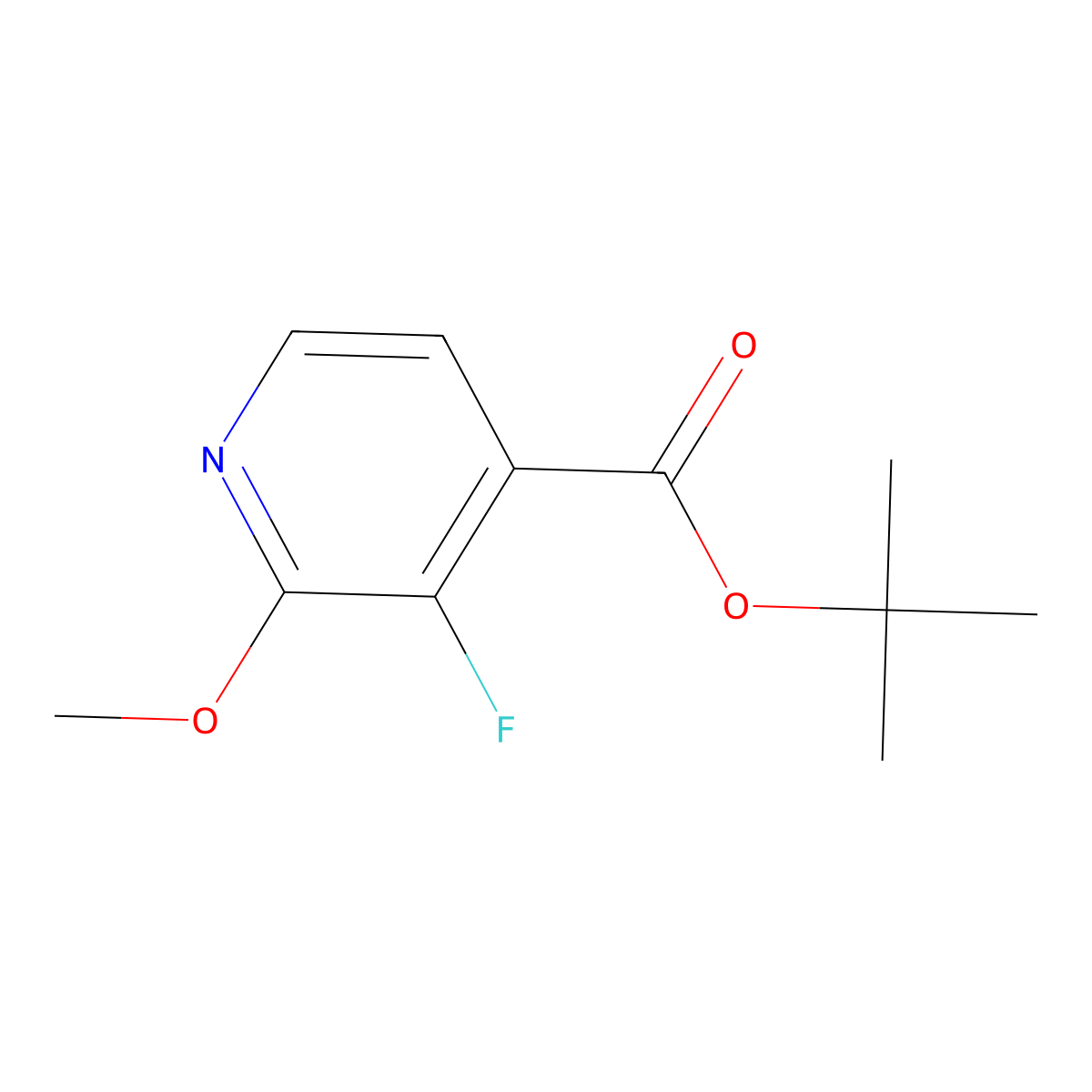 t-Butyl 3-fluoro-2-methoxyisonicotinate molecular structure, CAS 3031789-29-1