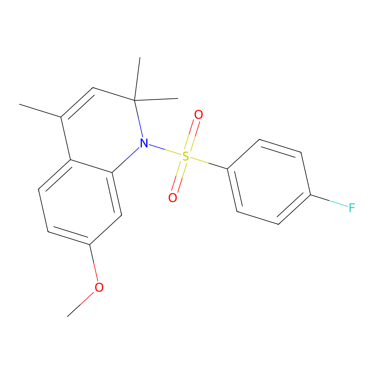 1-(4-Fluorophenyl)sulfonyl-7-methoxy-2,2,4-trimethylquinoline molecular structure, CAS 303179-64-8
