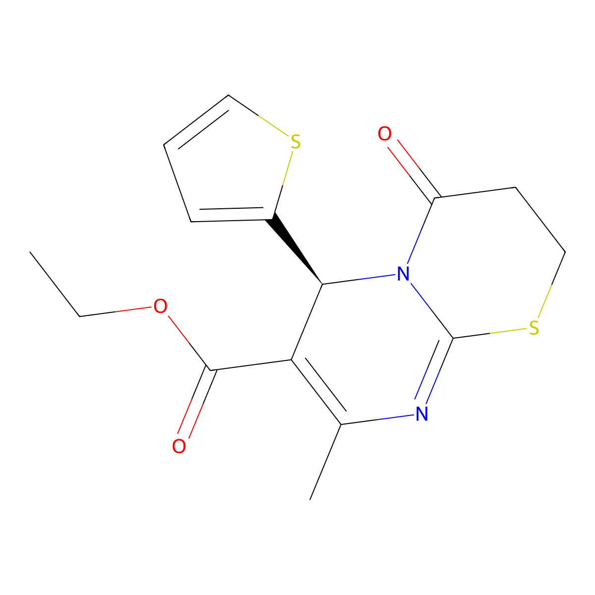 ethyl (6S)-8-methyl-4-oxo-6-thiophen-2-yl-3,6-dihydro-2H-pyrimido[2,1-b][1,3]thiazine-7-carboxylate molecular structure, CAS 303179-91-1