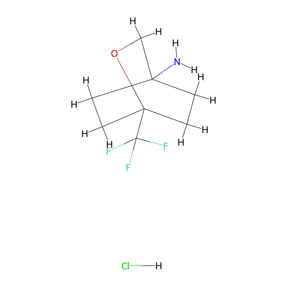 1-(Trifluoromethyl)-2-oxabicyclo[2.2.2]octan-4-amine hydrochloride molecular structure, CAS 3031792-00-1