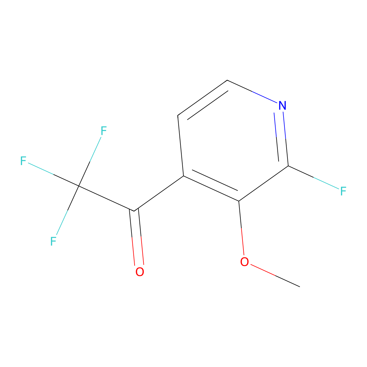 2,2,2-Trifluoro-1-(2-fluoro-3-methoxypyridin-4-yl)ethanone molecular structure, CAS 3031799-56-8