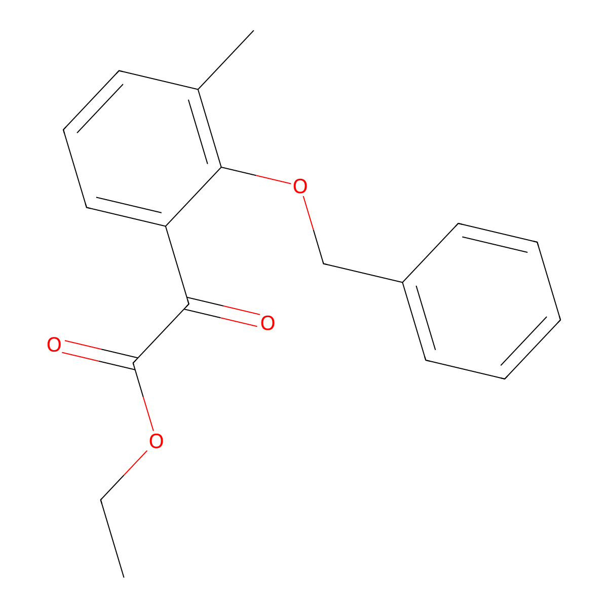 Ethyl 2-(2-(benzyloxy)-3-methylphenyl)-2-oxoacetate molecular structure, CAS 3031799-82-0
