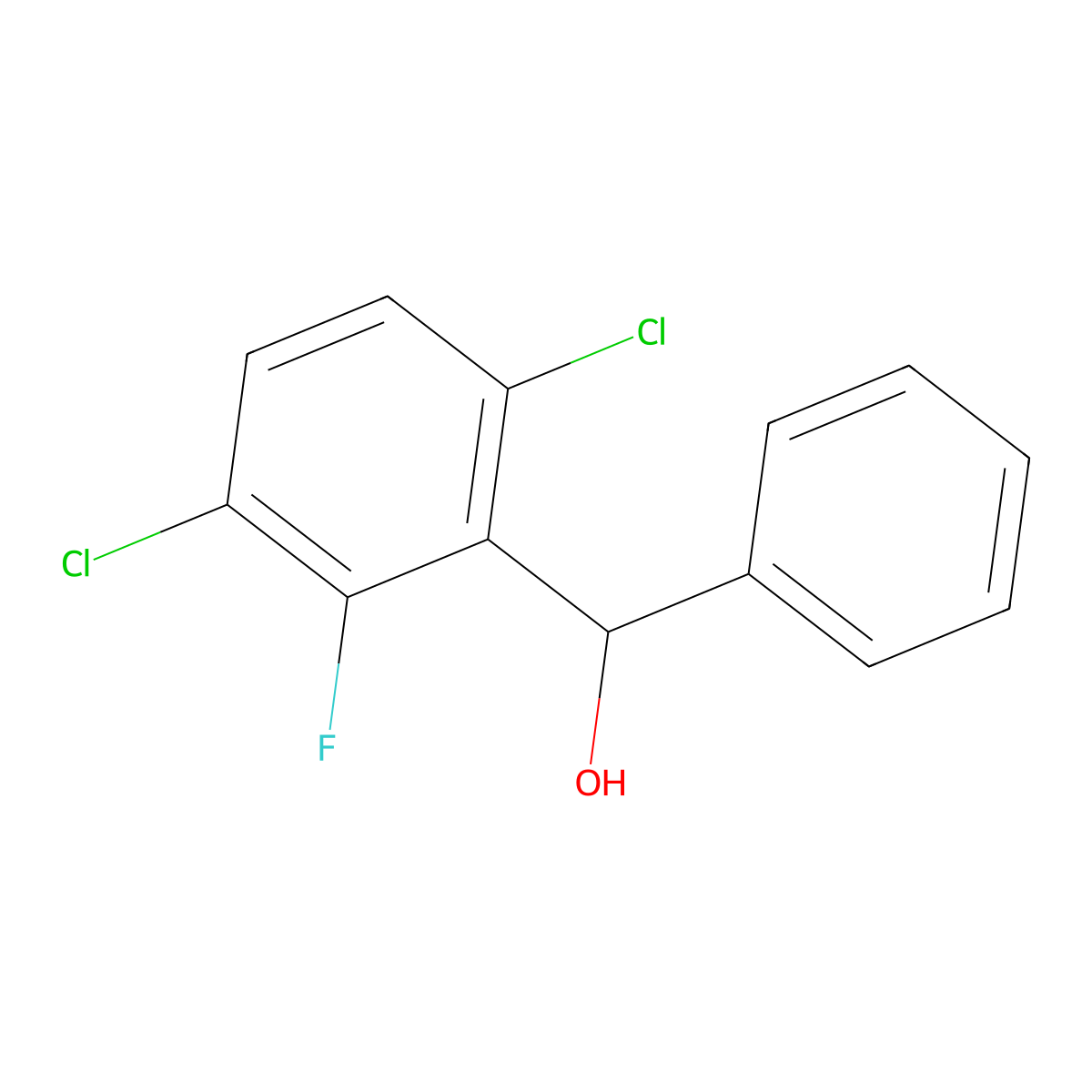 (3,6-Dichloro-2-fluorophenyl)(phenyl)methanol molecular structure, CAS 3031804-81-3