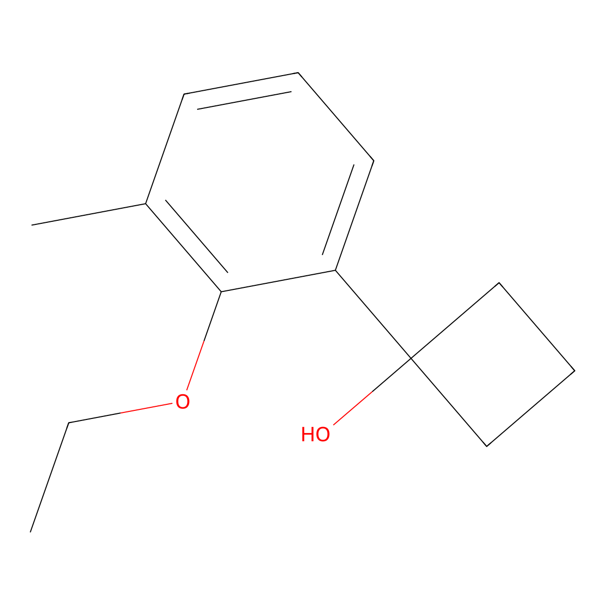 1-(2-Ethoxy-3-methylphenyl)cyclobutanol molecular structure, CAS 3031805-05-4