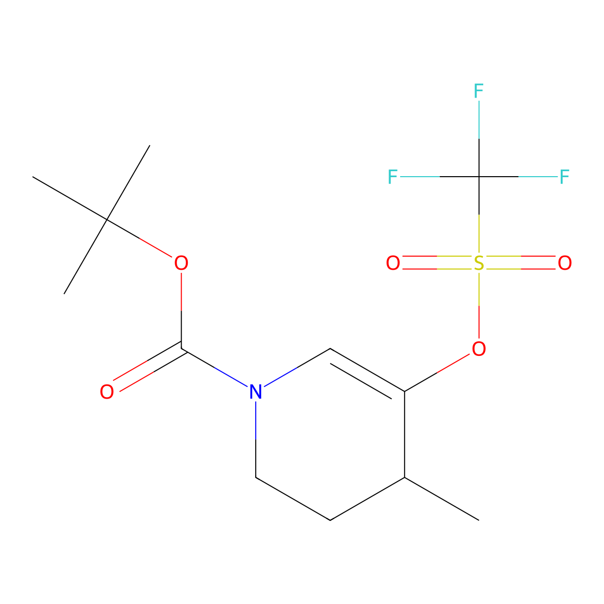 1-Boc-4-methyl-1,4,5,6-tetrahydro-3-pyridyl trifluoromethanesulfonate molecular structure, CAS 3031808-19-9
