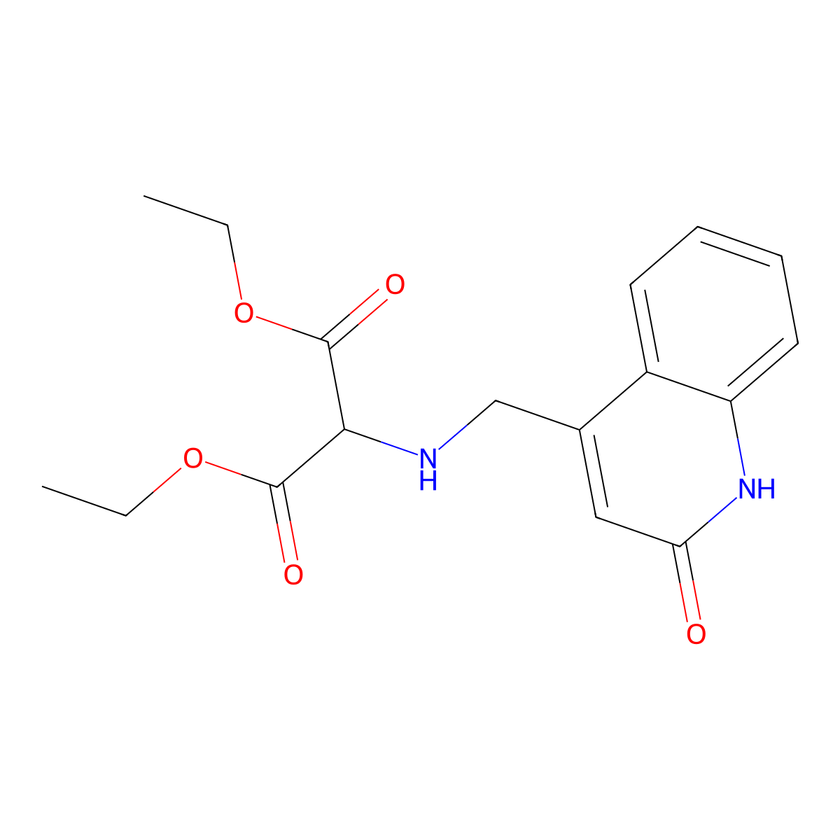 2-[(2-Oxo-1,2-dihydro-quinolin-4-ylmethyl)-amino]-malonic acid diethyl ester (Rebamipide Impurity) molecular structure, CAS 3031808-81-5