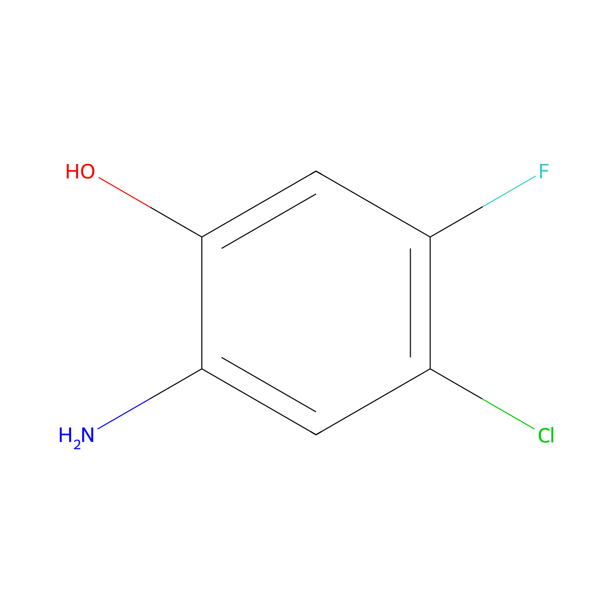 2-Amino-4-chloro-5-fluorophenol molecular structure, CAS 303181-72-8