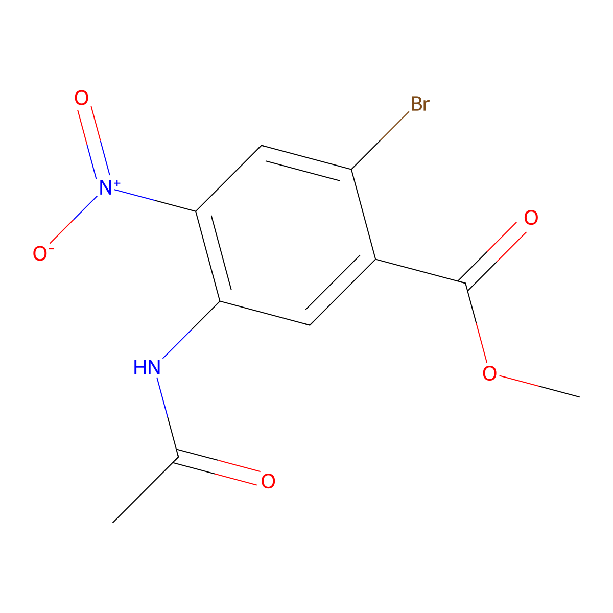 Methyl 5-Acetamido-2-bromo-4-nitrobenzoate molecular structure, CAS 3031812-58-2