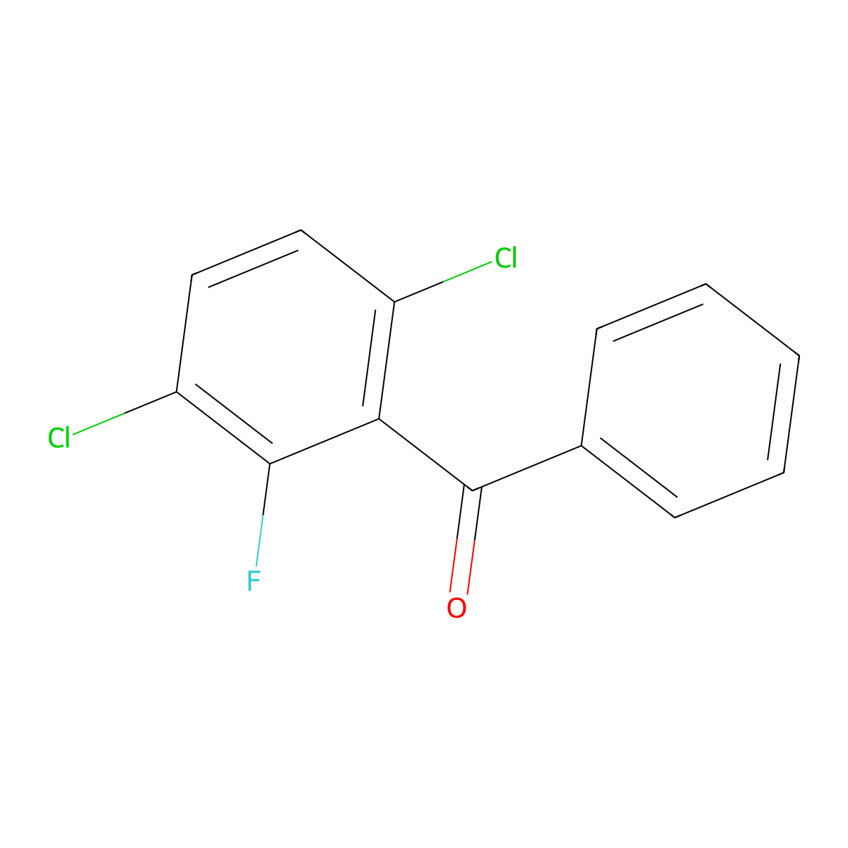 (3,6-Dichloro-2-fluorophenyl)(phenyl)methanone molecular structure, CAS 3031813-17-6