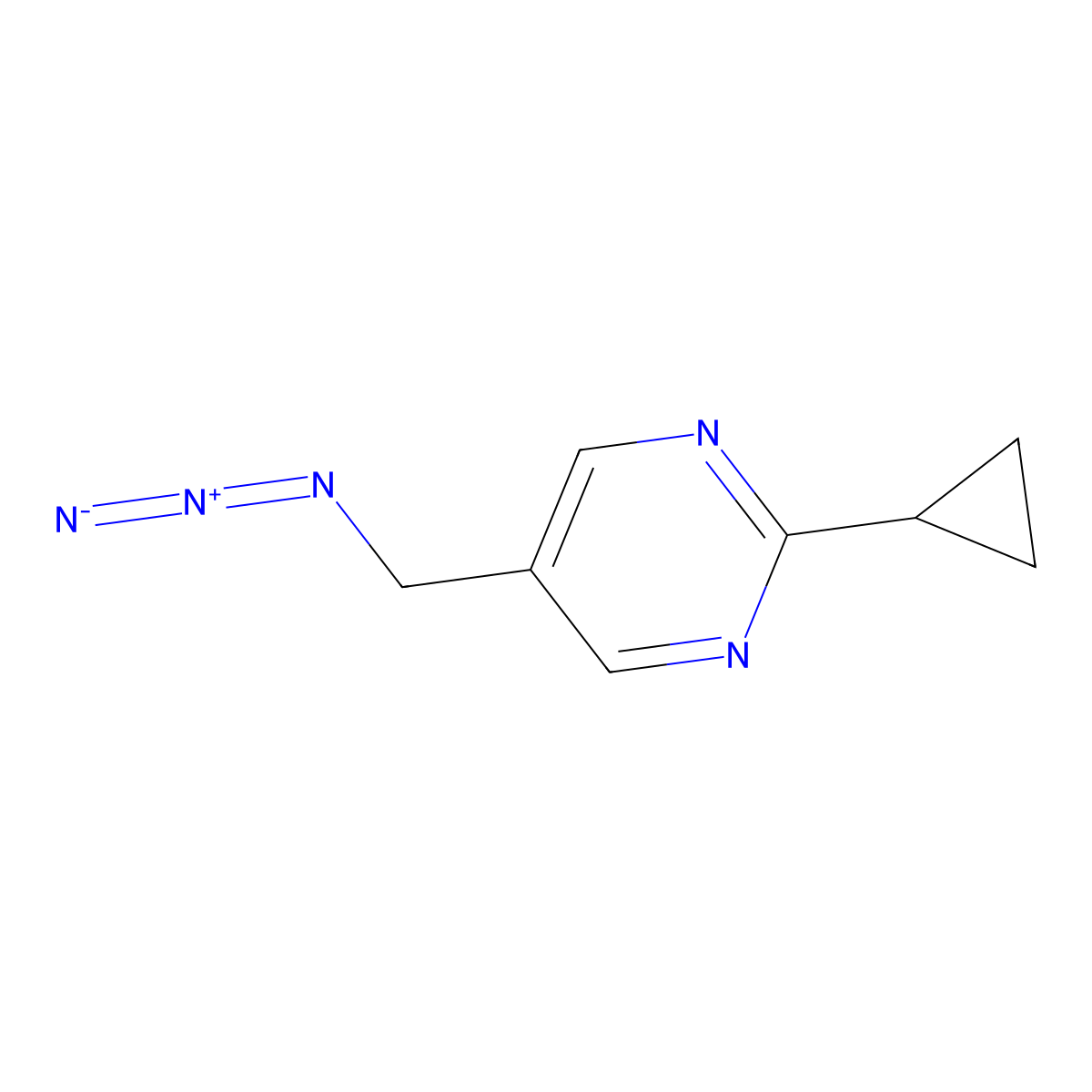 5-(Azidomethyl)-2-cyclopropylpyrimidine molecular structure, CAS 3031813-40-5