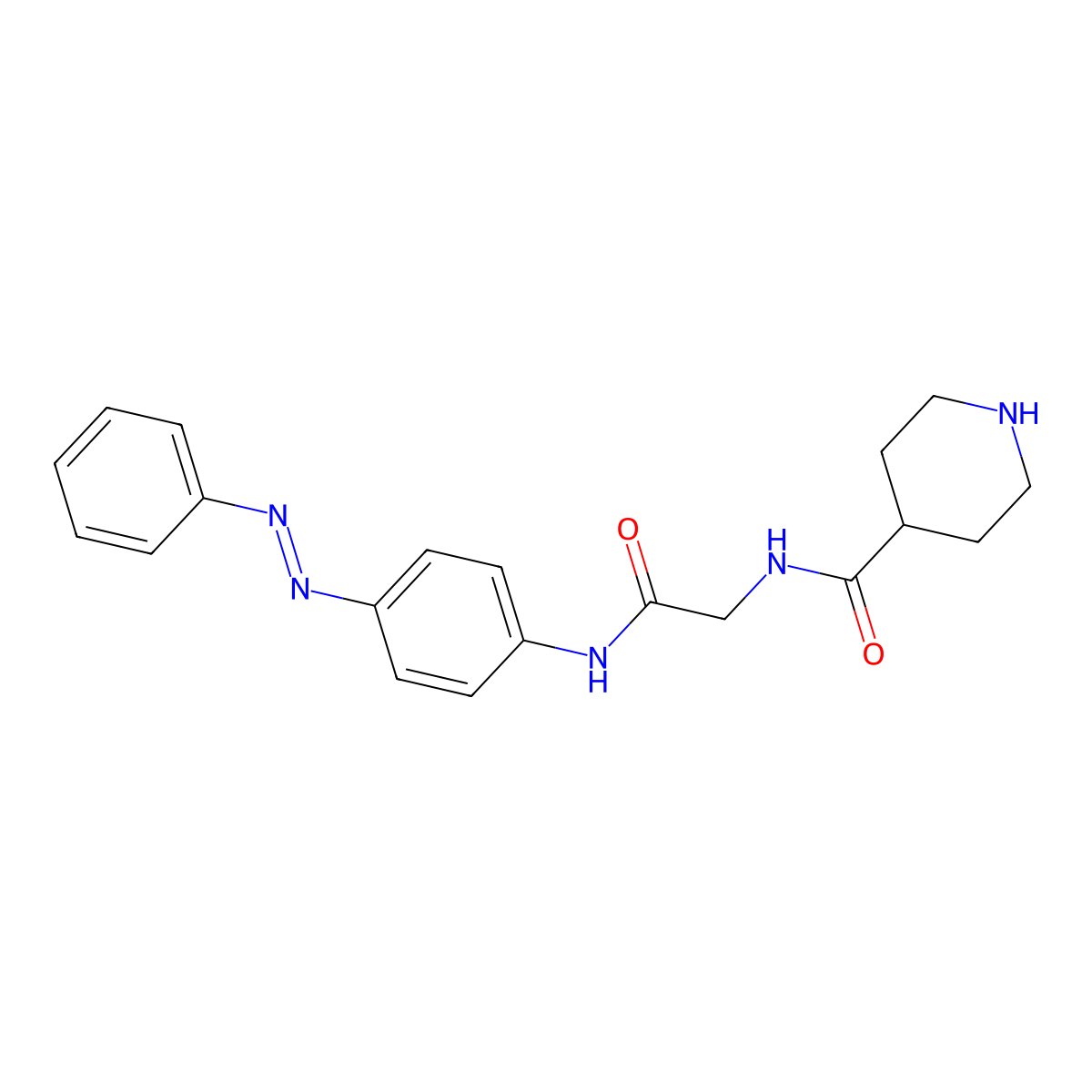 N-[2-Oxo-2-[[4-(phenyldiazenyl)phenyl]amino]ethyl]piperidine-4-carboxamide molecular structure, CAS 3031838-33-9