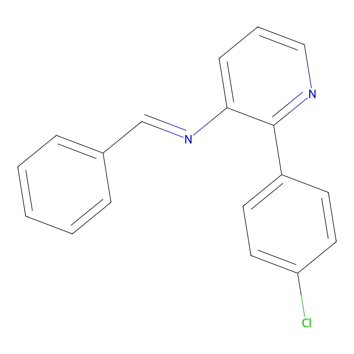 N-benzylidene-2-(4-chlorophenyl)pyridin-3-amine molecular structure, CAS 3031838-40-8
