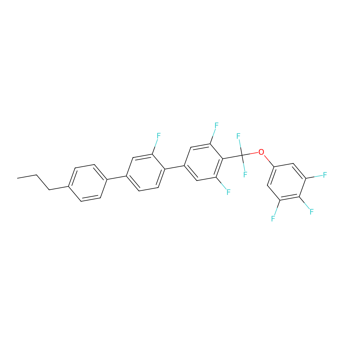 4-(Difluoro(3,4,5-trifluorophenoxy)methyl)-2',3,5-trifluoro-4''-propyl-1,1':4',1''-terphenyl molecular structure, CAS 303186-36-9