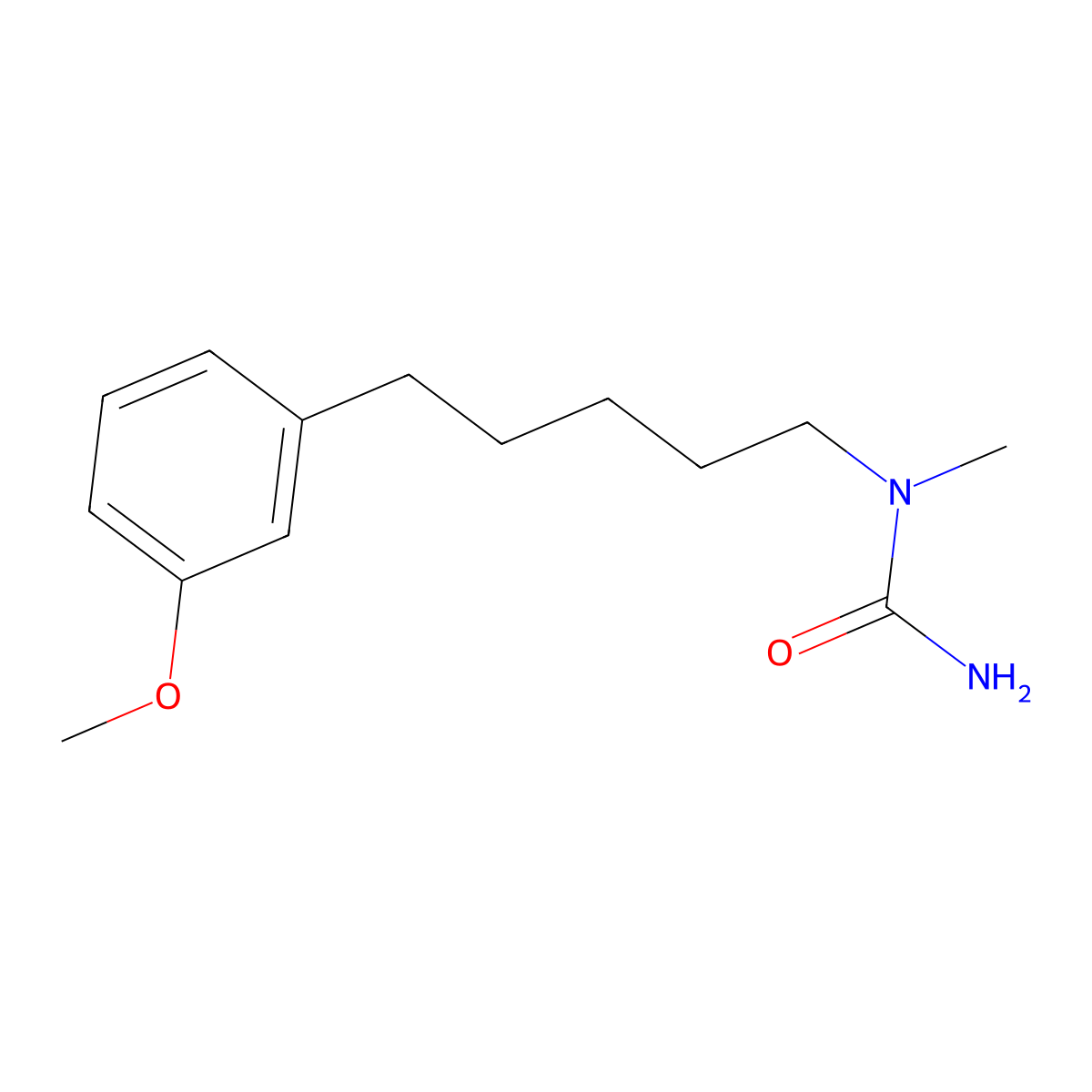 N-[5-(3-methoxyphenyl)pentyl]-N-methylurea molecular structure, CAS 303187-79-3