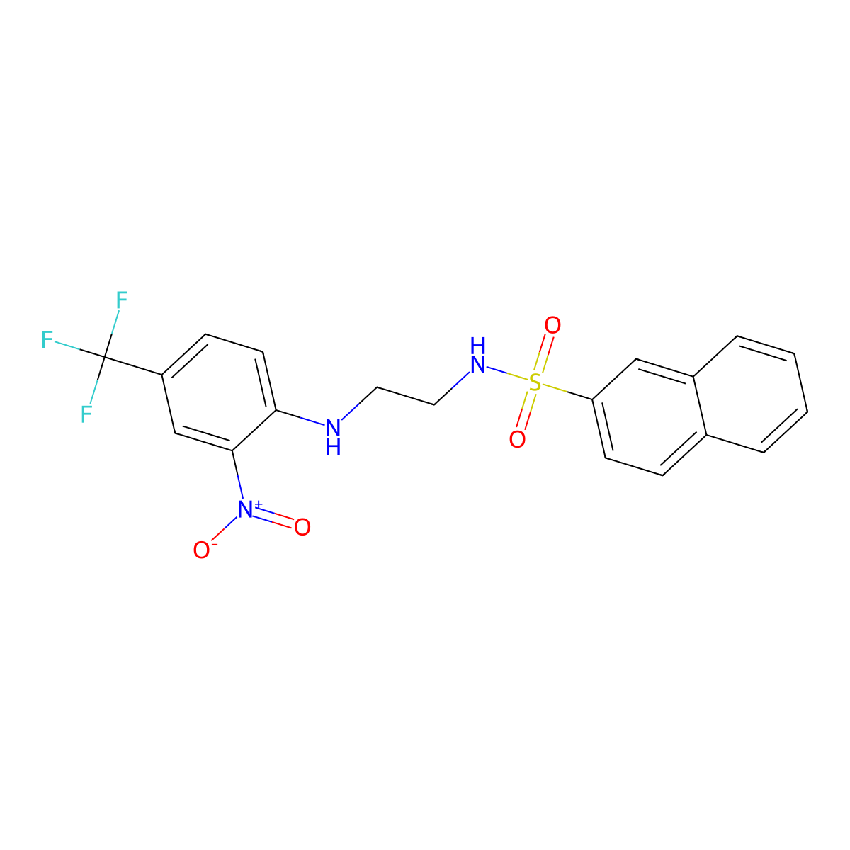 N-{2-[2-nitro-4-(trifluoromethyl)anilino]ethyl}naphthalene-2-sulfonamide molecular structure, CAS 303188-29-6