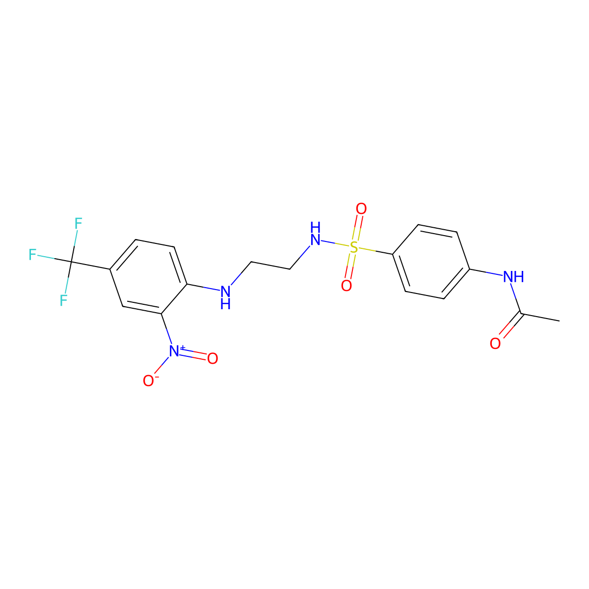 N-{4-[(2-{[2-nitro-4-(trifluoromethyl)phenyl]amino}ethyl)sulfamoyl]phenyl}acetamide molecular structure, CAS 303188-31-0