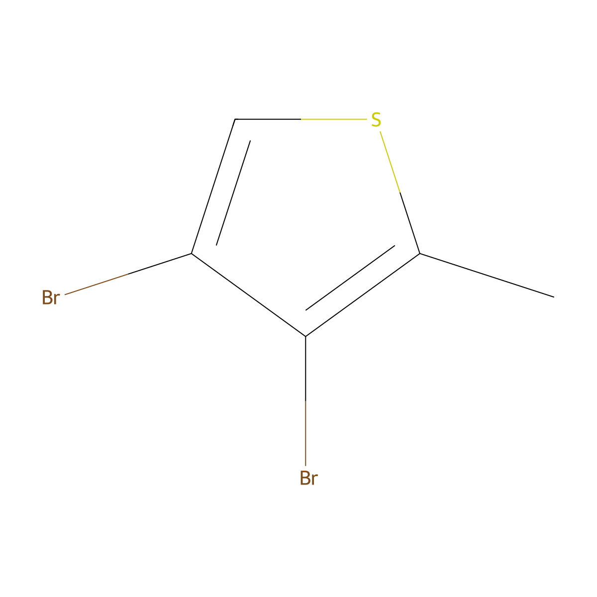 3,4-Dibromo-2-methylthiophene molecular structure, CAS 30319-01-8