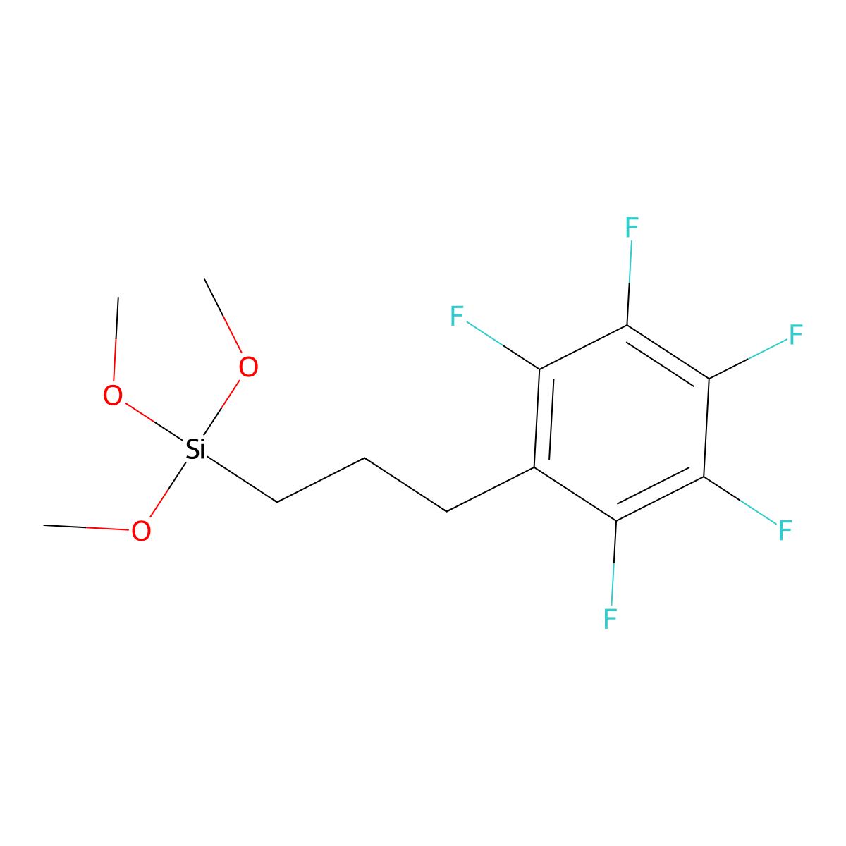 Benzene, 1,2,3,4,5-pentafluoro-6-[3-(trimethoxysilyl)propyl]- molecular structure, CAS 303191-26-6