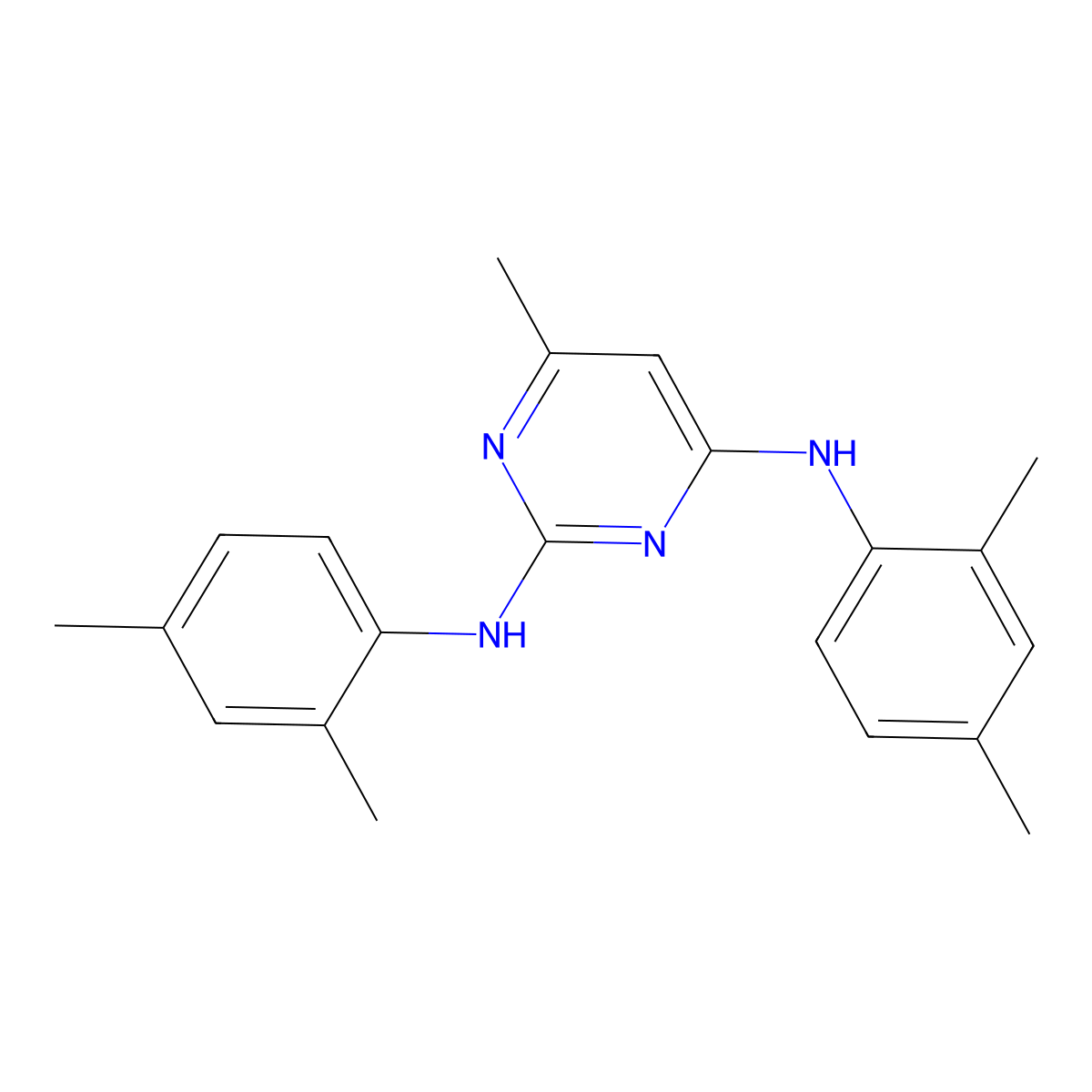 N2,N4-bis(2,4-dimethylphenyl)-6-methylpyrimidine-2,4-diamine molecular structure, CAS 303193-02-4