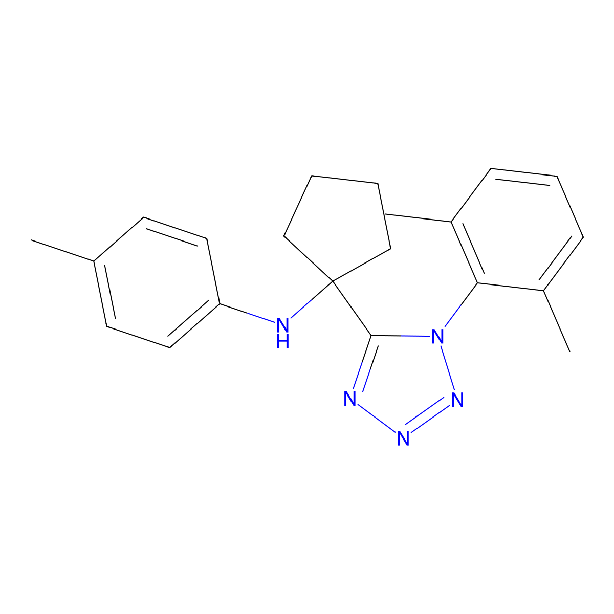 N-[1-[1-(2,6-dimethylphenyl)tetrazol-5-yl]cyclopentyl]-4-methylaniline molecular structure, CAS 303193-92-2