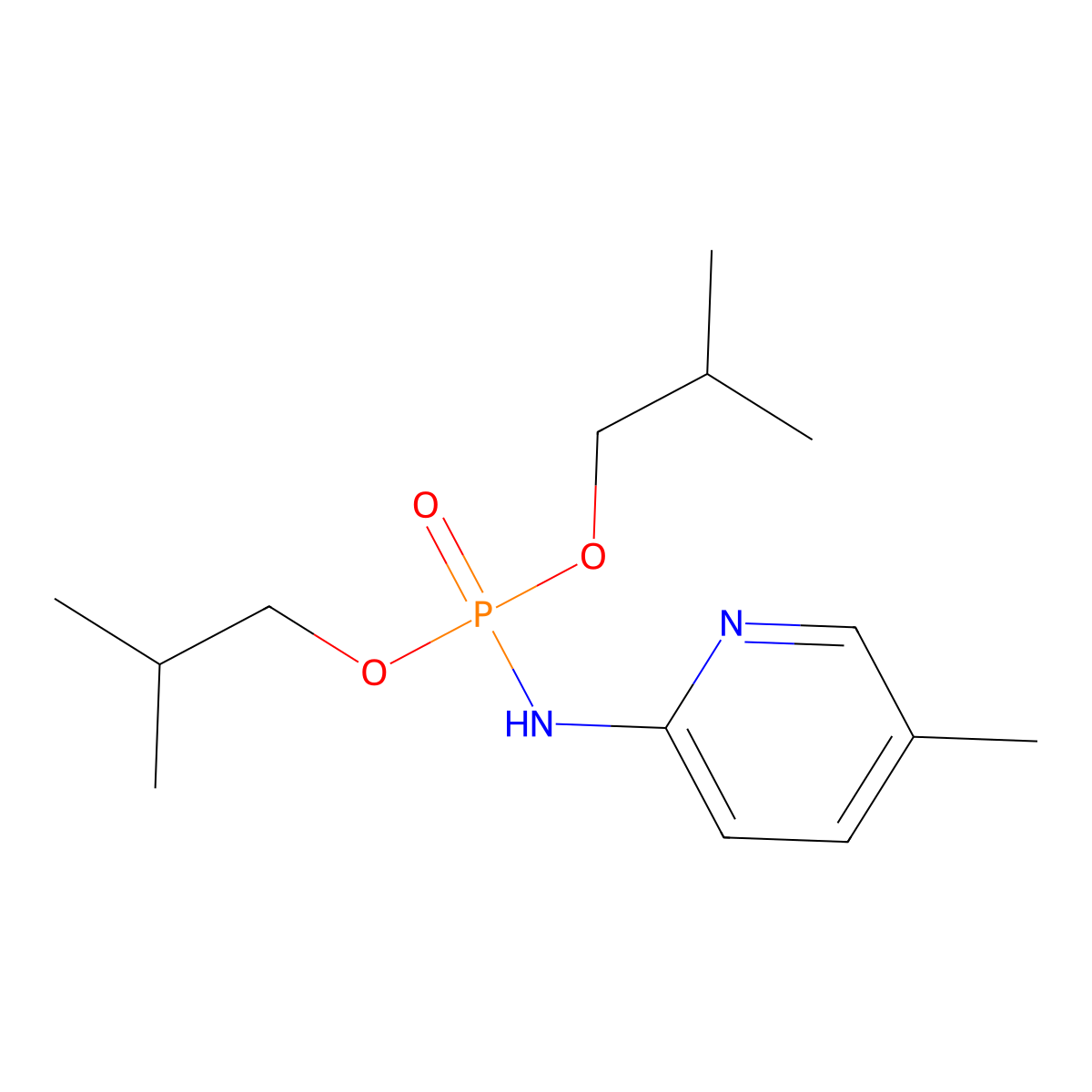 N-[bis(2-methylpropoxy)phosphoryl]-5-methylpyridin-2-amine molecular structure, CAS 303194-58-3
