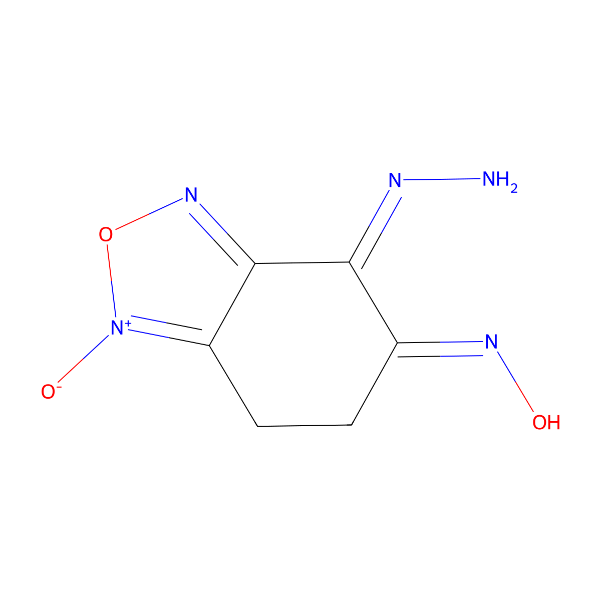 N-(4-hydrazinylidene-1-oxido-6,7-dihydro-2,1,3-benzoxadiazol-1-ium-5-ylidene)hydroxylamine molecular structure, CAS 303194-86-7